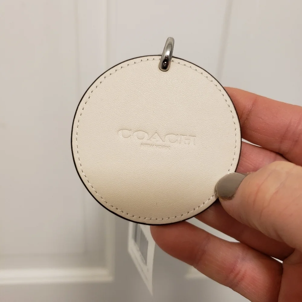 NWT Coach Leather Beachball Bag Charm/key Chain, Ret. $68
